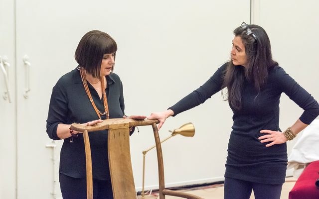 Eve Ensler and Diane Paulus in rehearsal.